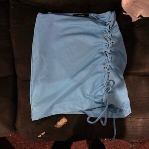 American Eagle Outfitters Light Blue Lace-Up Mini Skirt